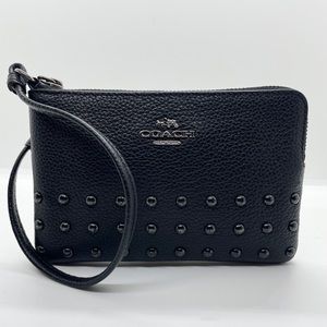 Coach Black Studded Wristlet
